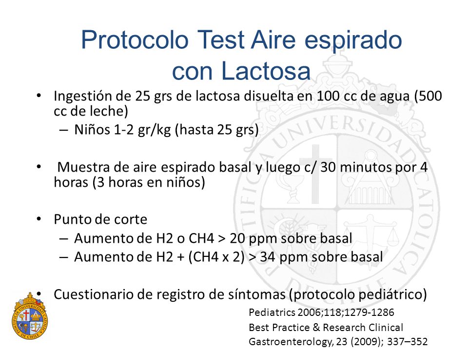 Dieta previa test intolerancia lactosa